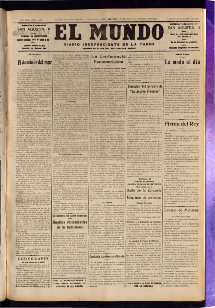 Miniatura de El Mundo del 28 de enero de 1928