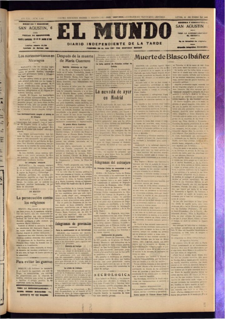 Miniatura de El Mundo del 30 de enero de 1928