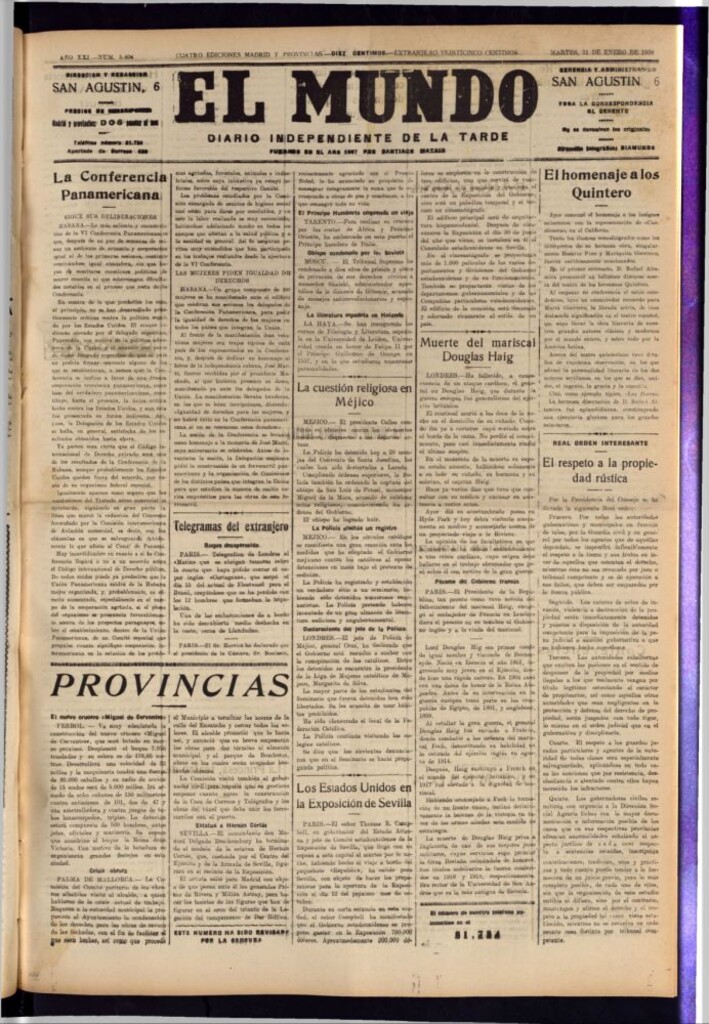 Miniatura de El Mundo del 31 de enero de 1928