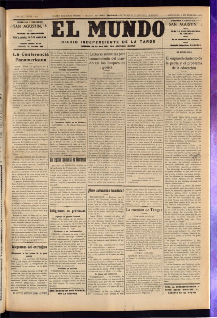 Miniatura de El Mundo del 1 de febrero de 1928