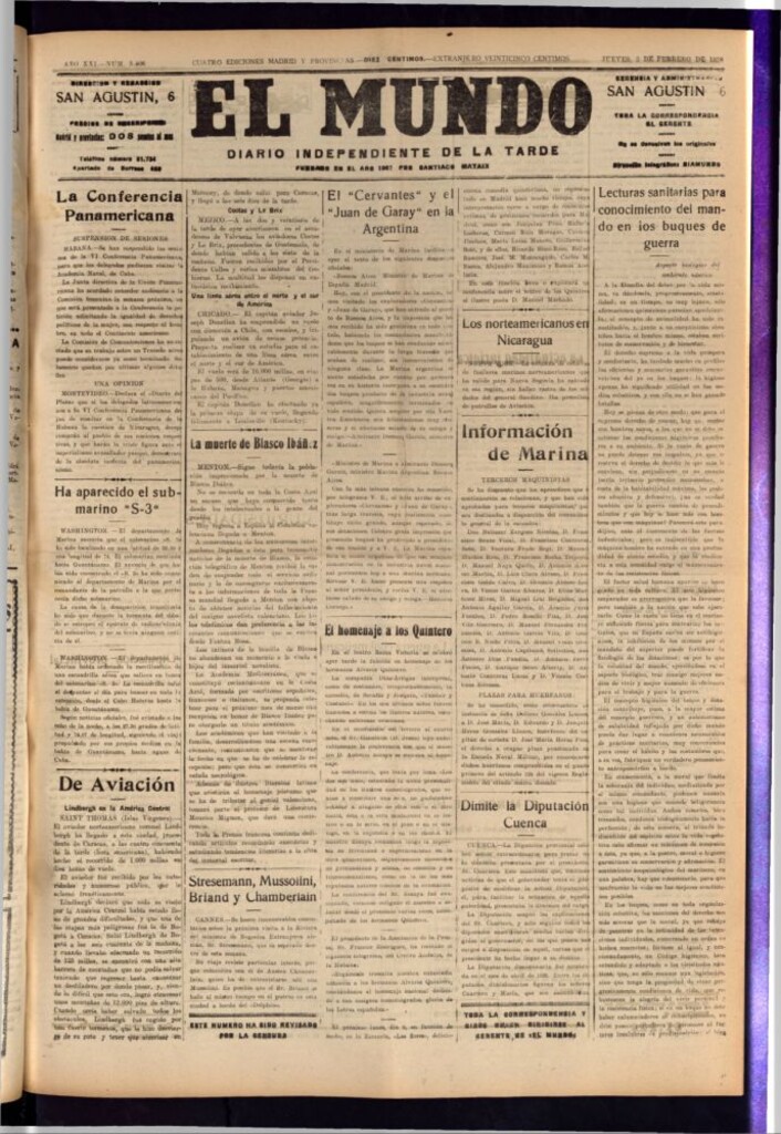 Miniatura de El Mundo del 2 de febrero de 1928