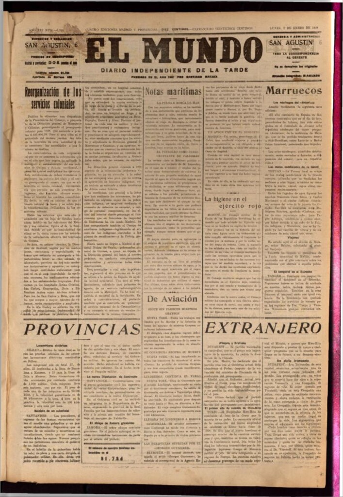 Miniatura de El Mundo del 2 de enero de 1928