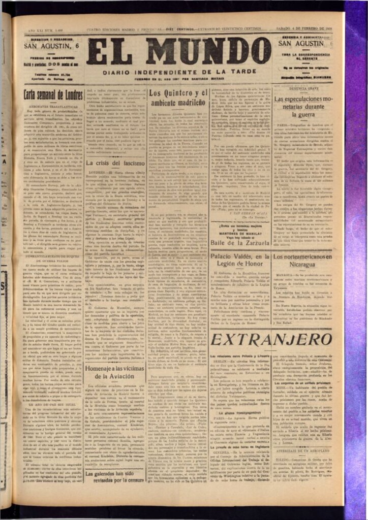 Miniatura de El Mundo del 4 de febrero de 1928