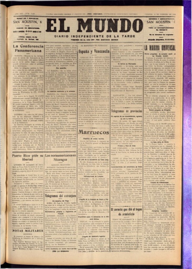 Miniatura de El Mundo del 10 de febrero de 1928