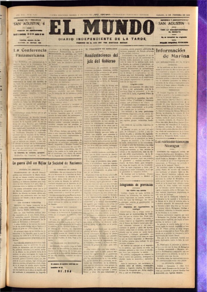 Miniatura de El Mundo del 11 de febrero de 1928