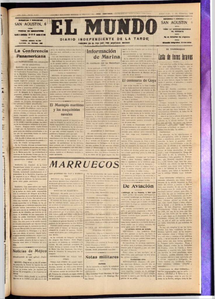 Miniatura de El Mundo del 15 de febrero de 1928
