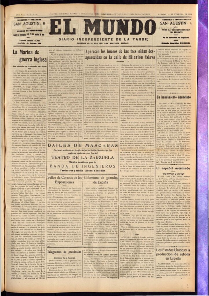 Miniatura de El Mundo del 18 de febrero de 1928