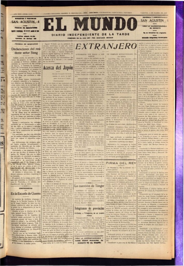 Miniatura de El Mundo del 2 de marzo de 1928