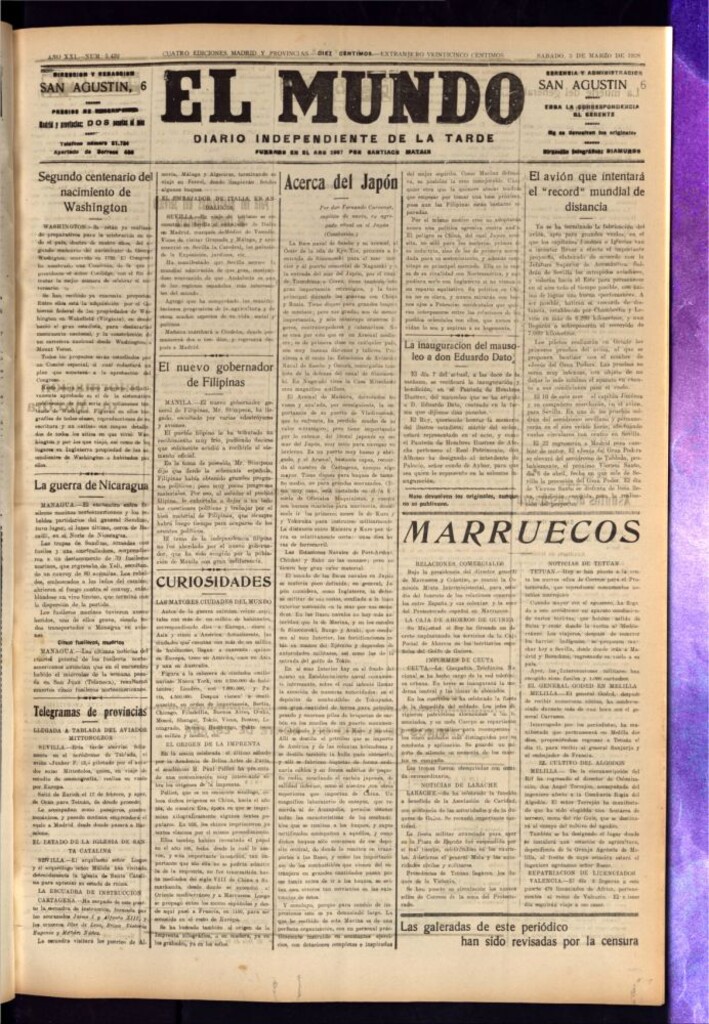 Miniatura de El Mundo del 3 de marzo de 1928