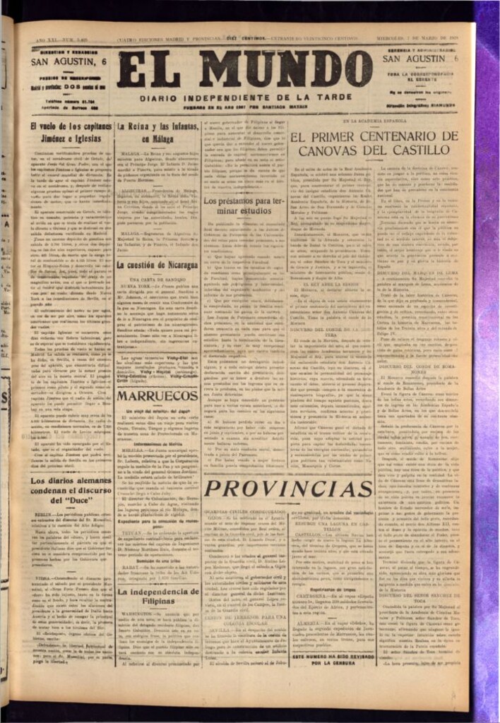 Miniatura de El Mundo del 7 de marzo de 1928