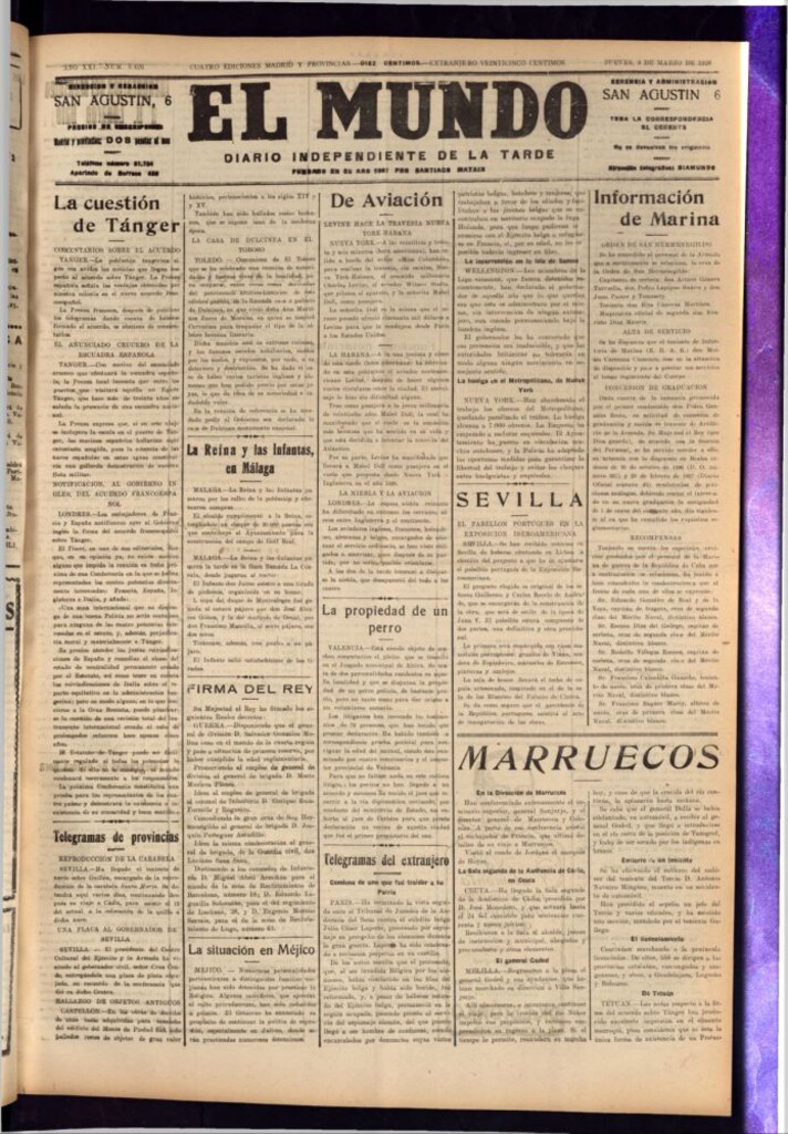 Miniatura de El Mundo del 8 de marzo de 1928