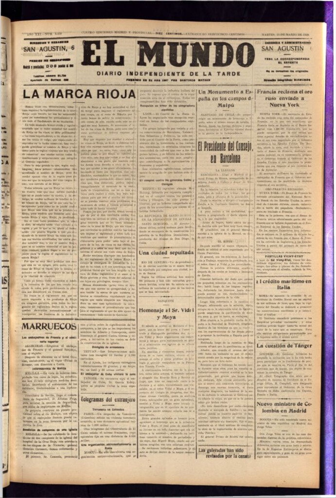 Miniatura de El Mundo del 13 de marzo de 1928