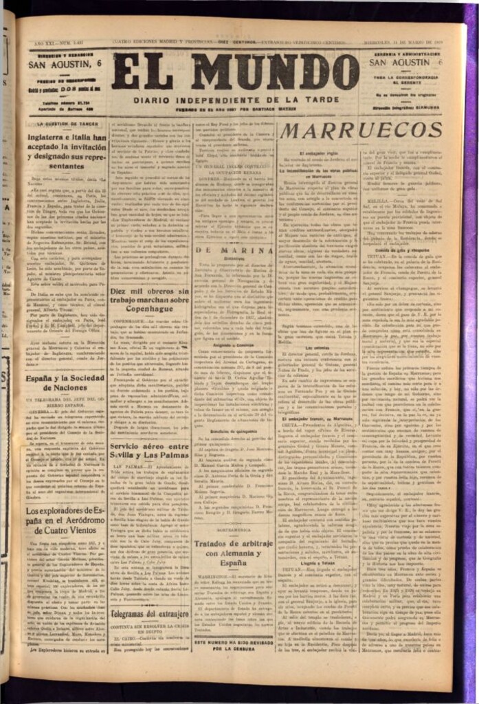 Miniatura de El Mundo del 14 de marzo de 1928