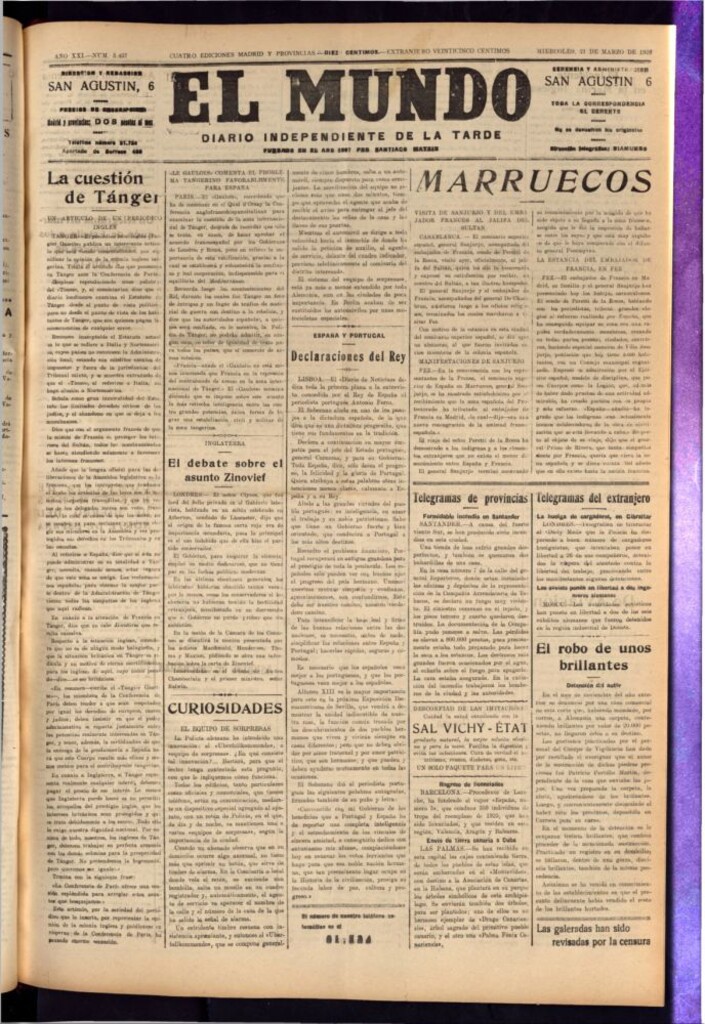Miniatura de El Mundo del 21 de marzo de 1928