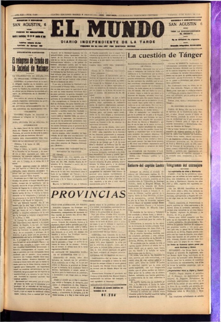 Miniatura de El Mundo del 23 de marzo de 1928