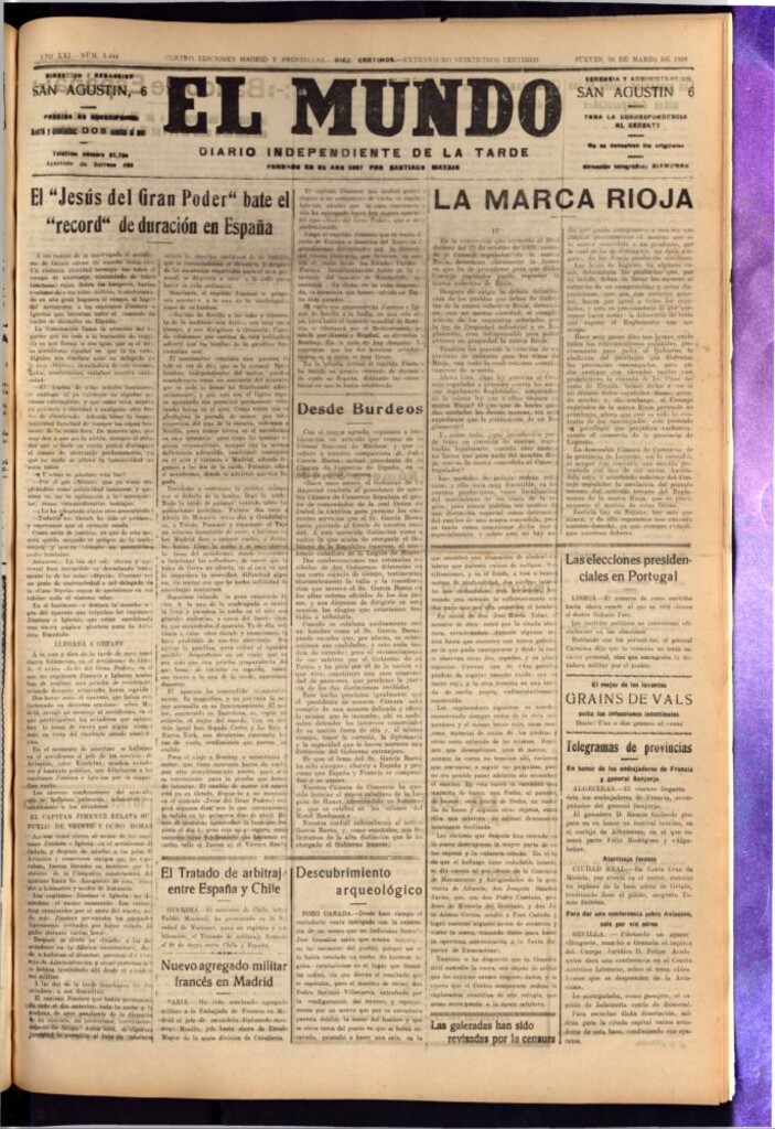 Miniatura de El Mundo del 29 de marzo de 1928