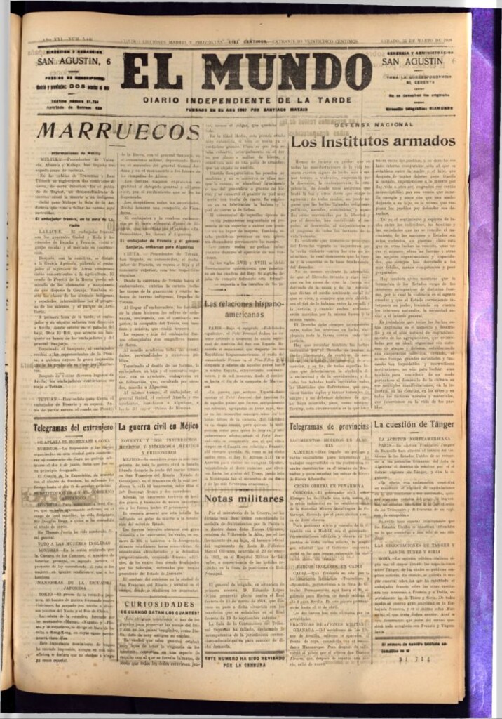Miniatura de El Mundo del 31 de marzo de 1928