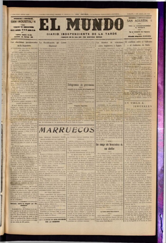 Miniatura de El Mundo del 7 de abril de 1928