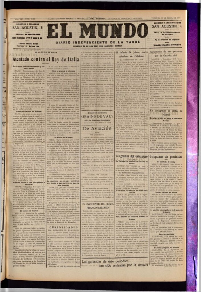 Miniatura de El Mundo del 13 de abril de 1928