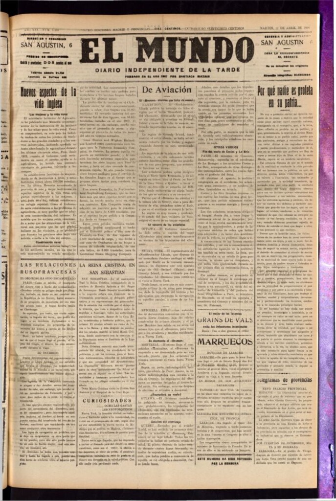 Miniatura de El Mundo del 17 de abril de 1928
