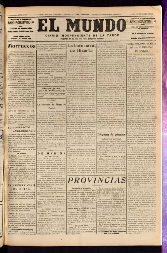 Miniatura de El Mundo del 23 de abril de 1928
