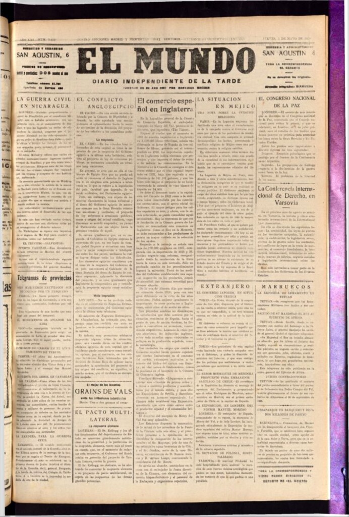 Miniatura de El Mundo del 3 de mayo de 1928