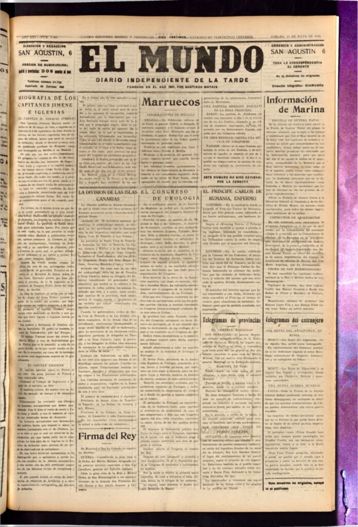 Miniatura de El Mundo del 12 de mayo de 1928
