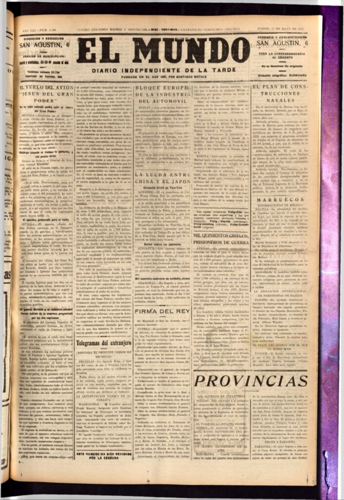 Miniatura de El Mundo del 17 de mayo de 1928