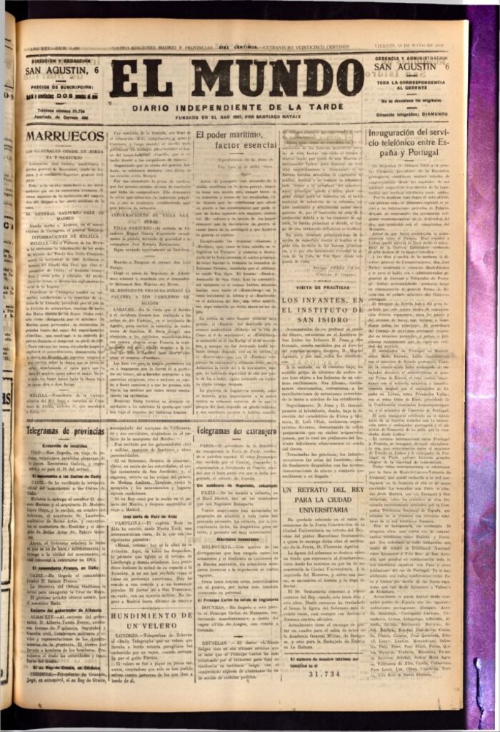 Miniatura de El Mundo del 18 de mayo de 1928
