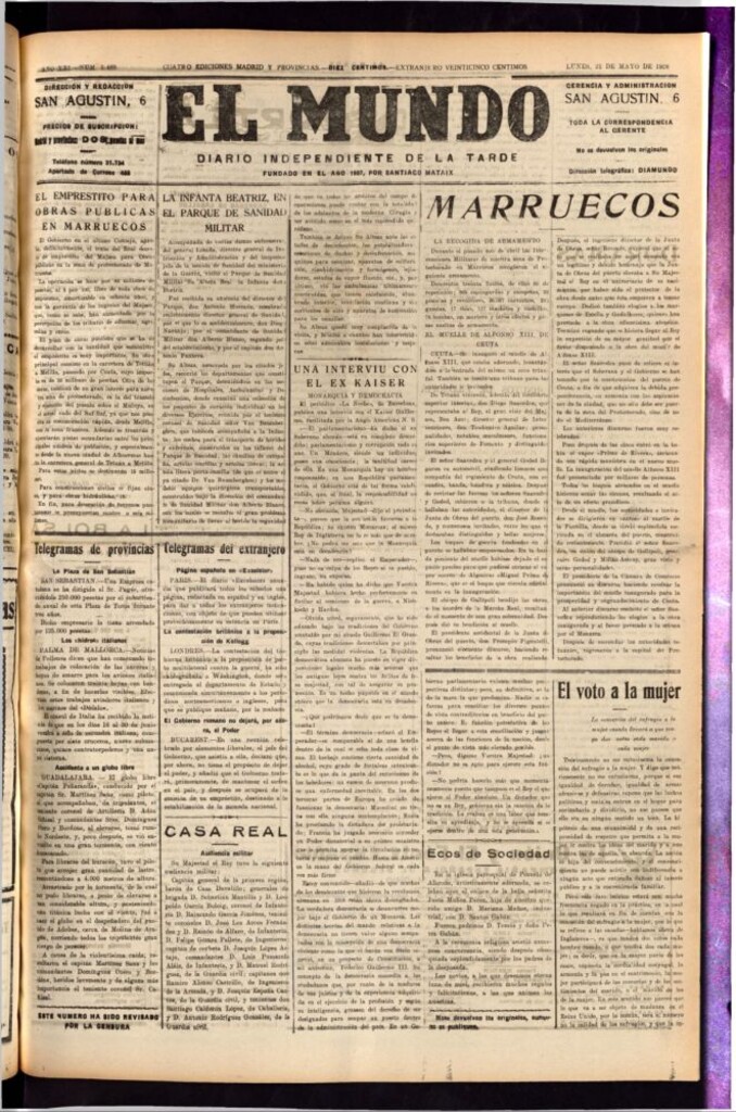 Miniatura de El Mundo del 21 de mayo de 1928