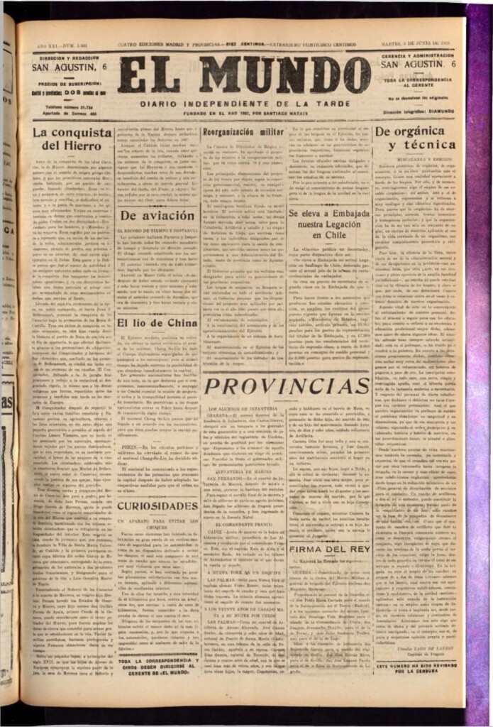 Miniatura de El Mundo del 5 de junio de 1928