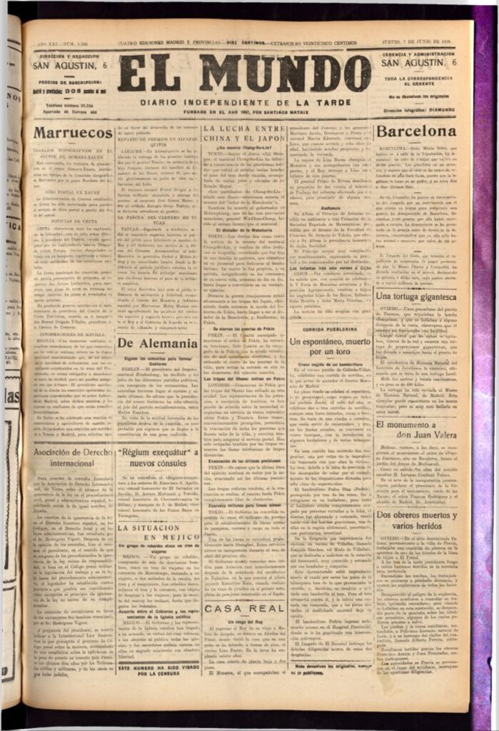 Miniatura de El Mundo del 7 de junio de 1928