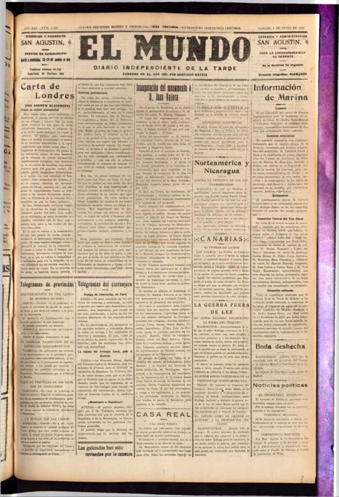 Miniatura de El Mundo del 9 de junio de 1928