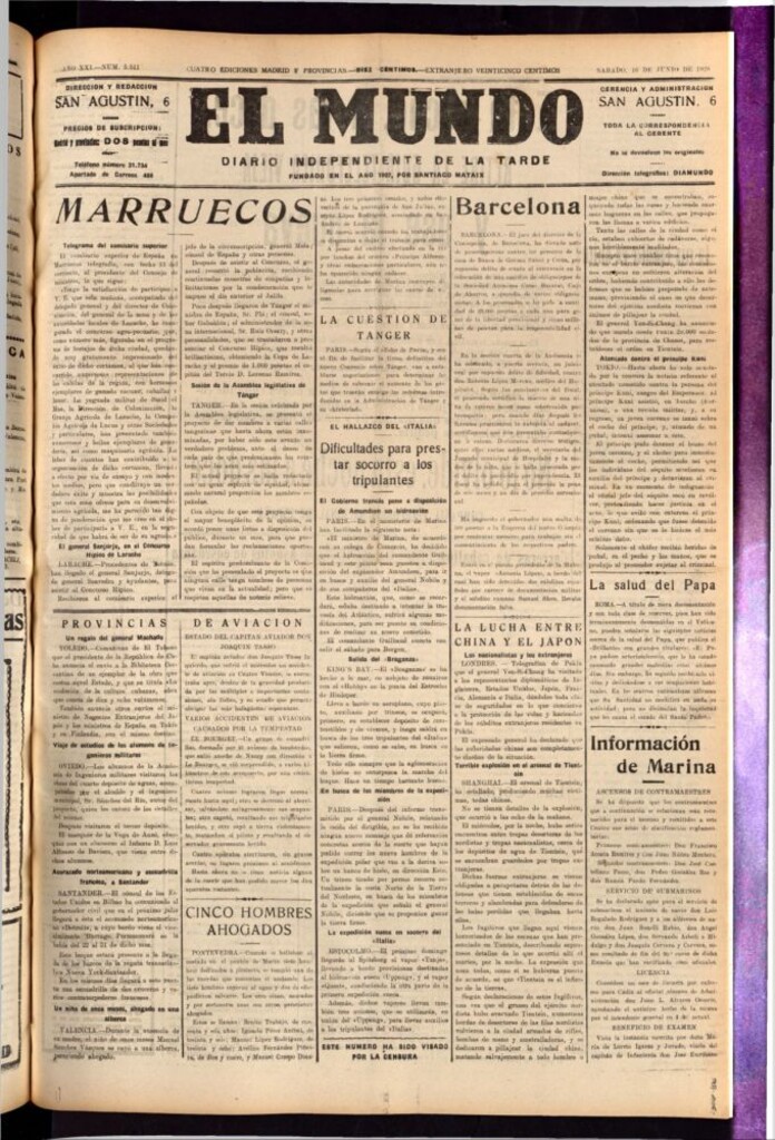 Miniatura de El Mundo del 16 de junio de 1928