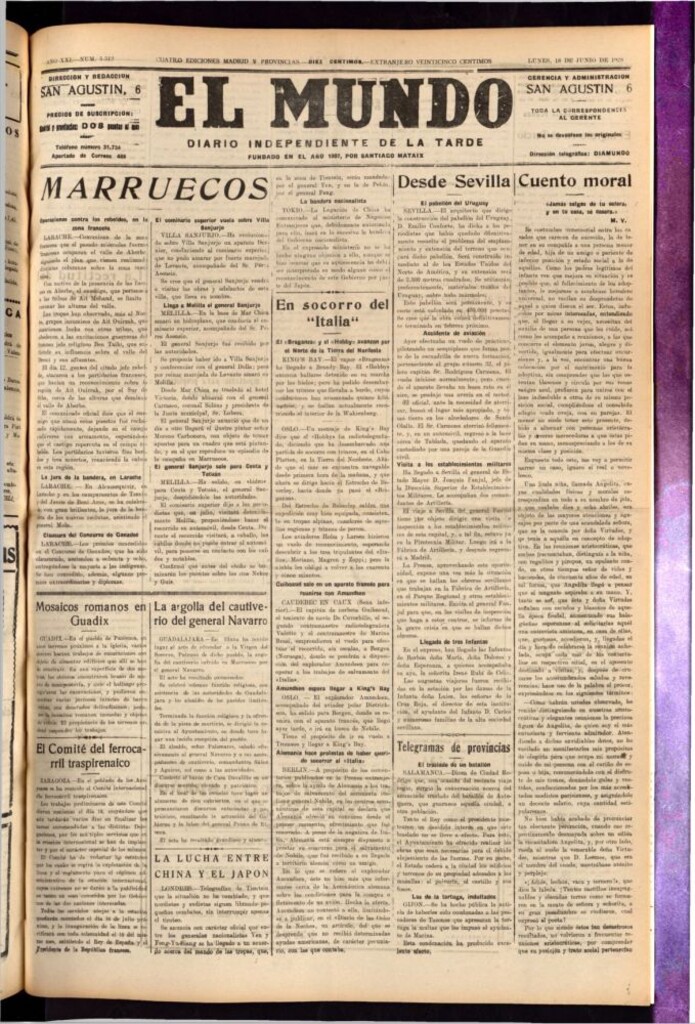 Miniatura de El Mundo del 18 de junio de 1928