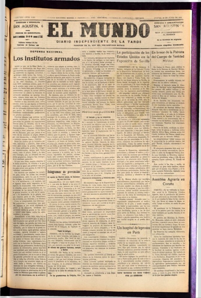 Miniatura de El Mundo del 28 de junio de 1928