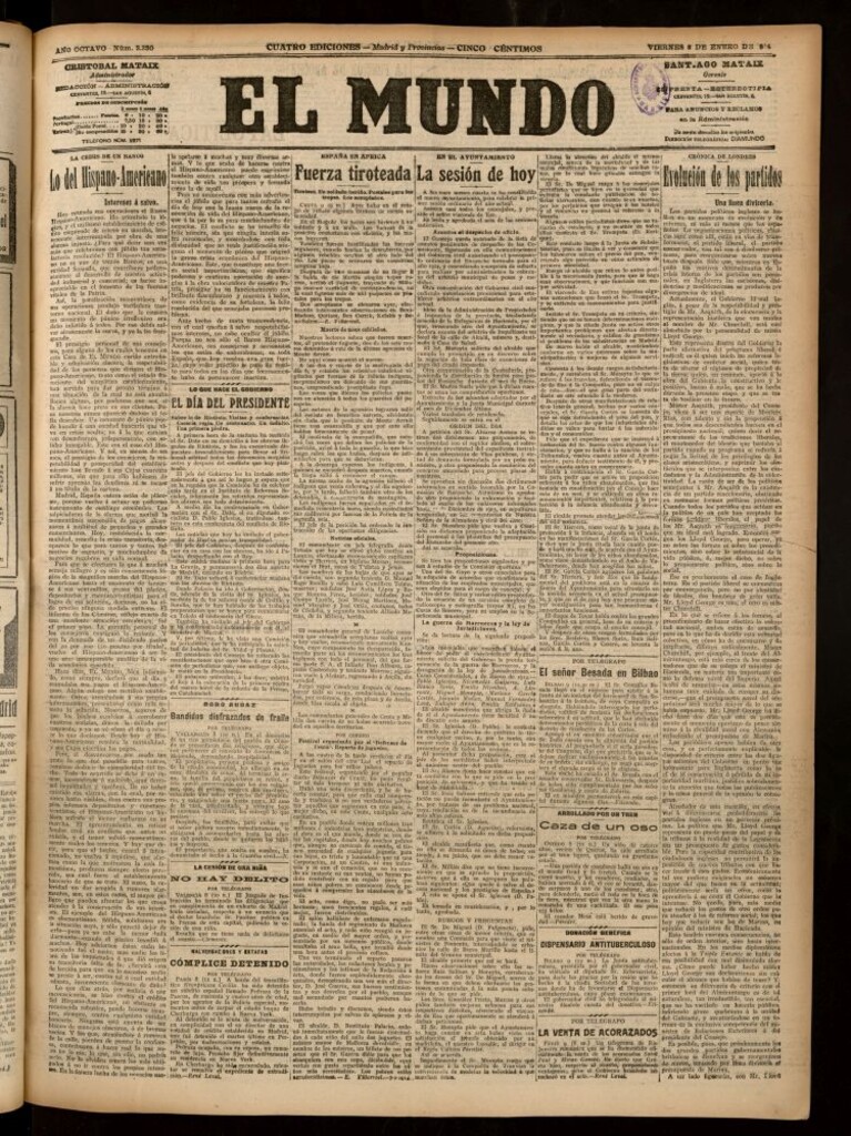 Miniatura de El Mundo del 9 de enero de 1914 (edición de provincias)