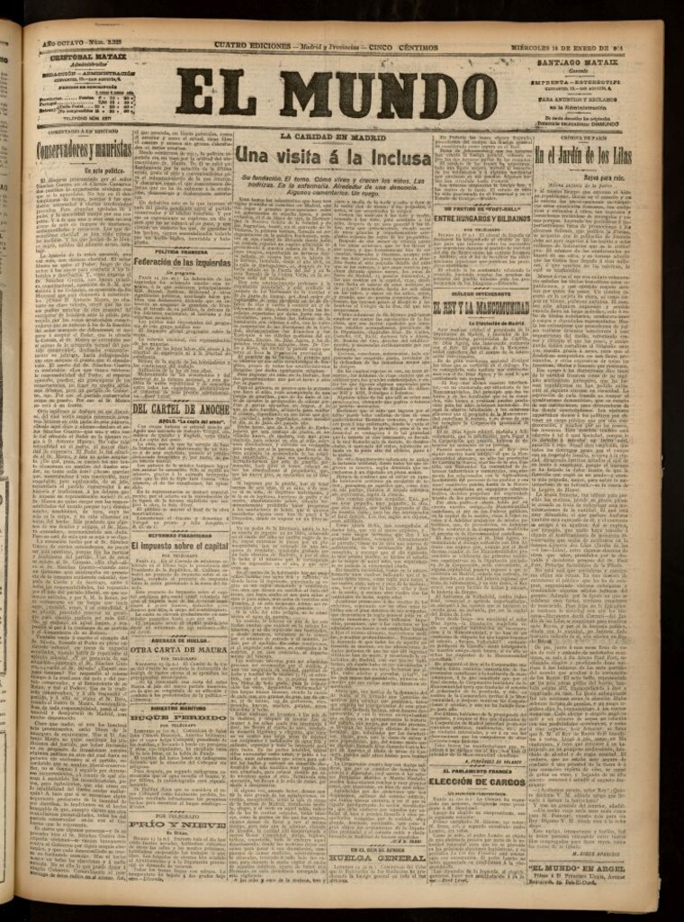 Miniatura de El Mundo del 14 de enero de 1914 (edición de provincias)