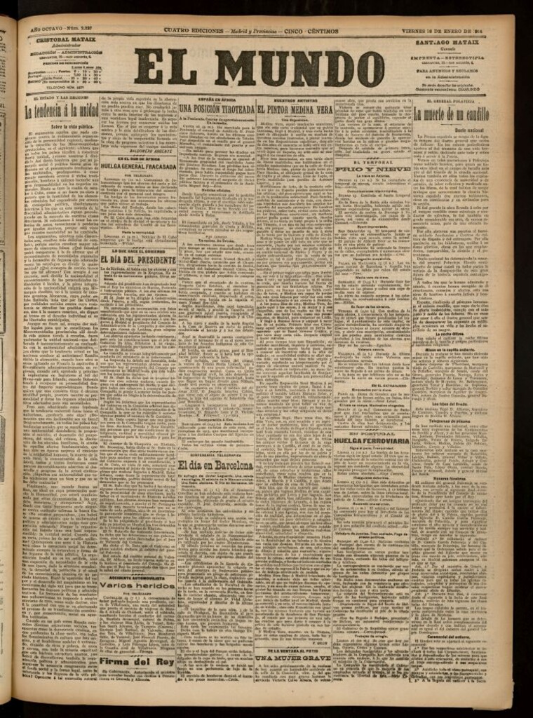 Miniatura de El Mundo del 16 de enero de 1914 (edición de provincias)