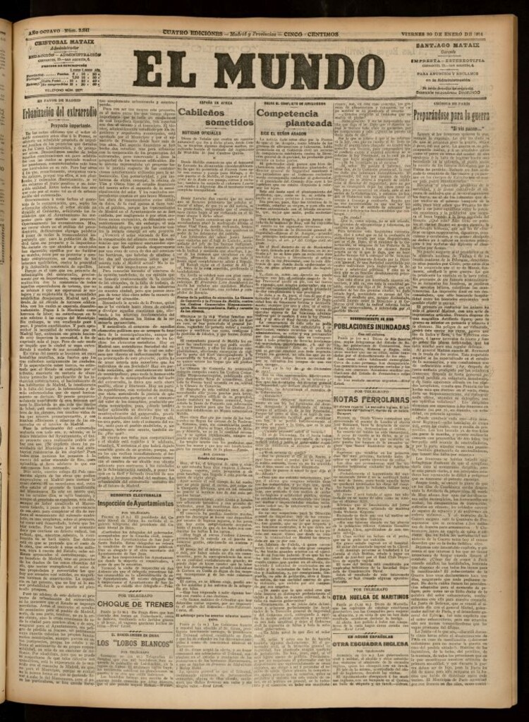Miniatura de El Mundo del 30 de enero de 1914 (edición de provincias)
