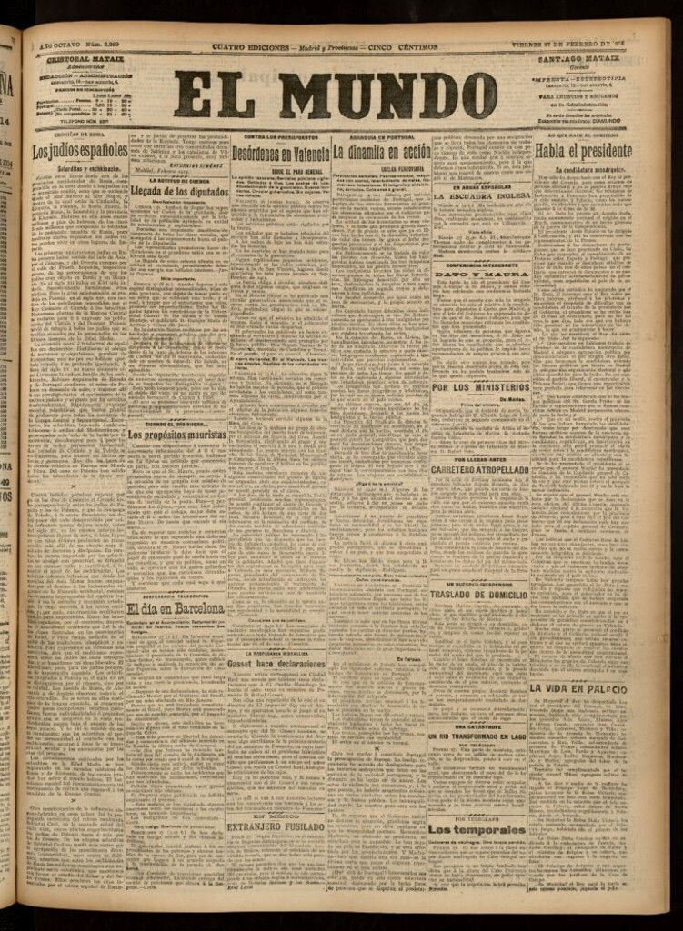 Miniatura de El Mundo del 27 de febrero de 1914 (edición de provincias)