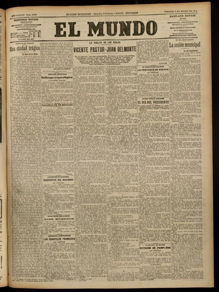 Miniatura de El Mundo del 6 de marzo de 1914 (edición de provincias)