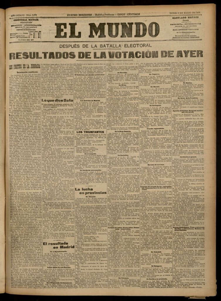 Miniatura de El Mundo del 9 de marzo de 1914 (edición de provincias)
