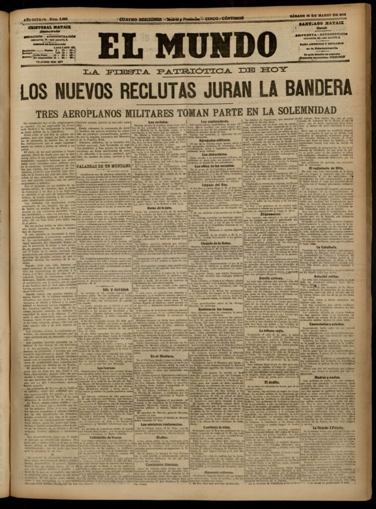 Miniatura de El Mundo del 14 de marzo de 1914 (edición de provincias)