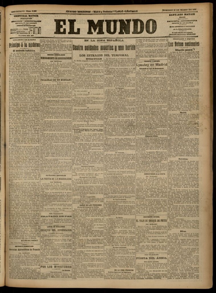 Miniatura de El Mundo del 15 de marzo de 1914 (edición de provincias)