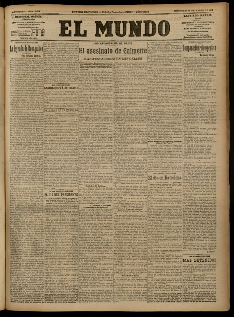 Miniatura de El Mundo del 18 de marzo de 1914 (edición de provincias)