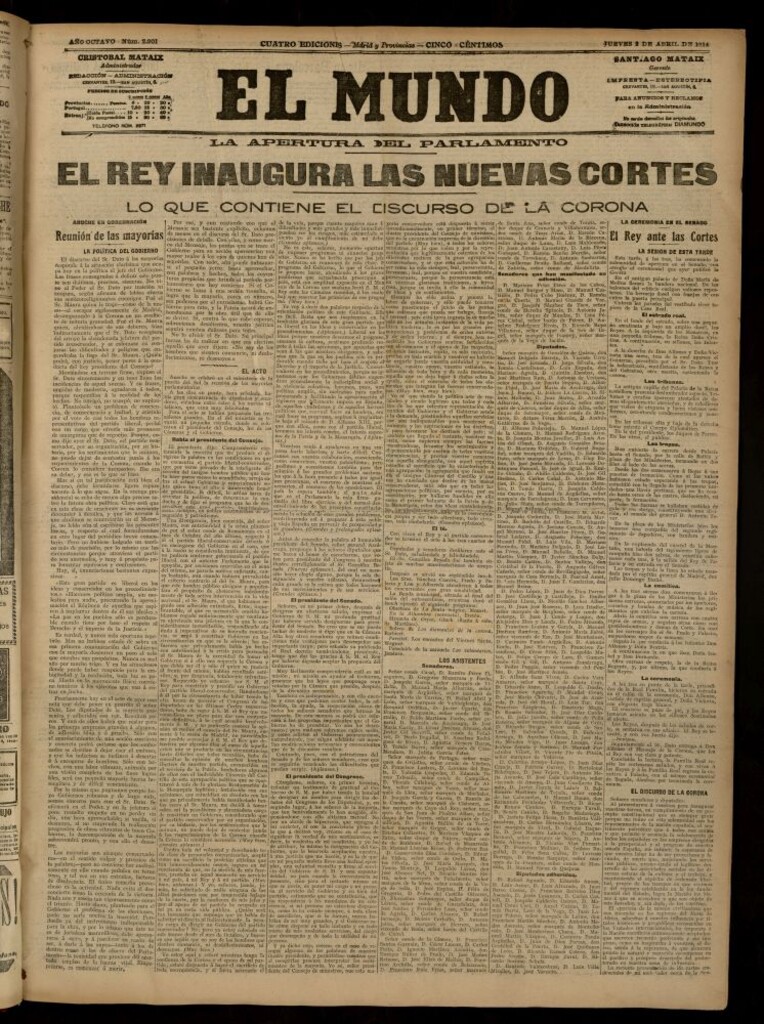 Miniatura de El Mundo del 2 de abril de 1914