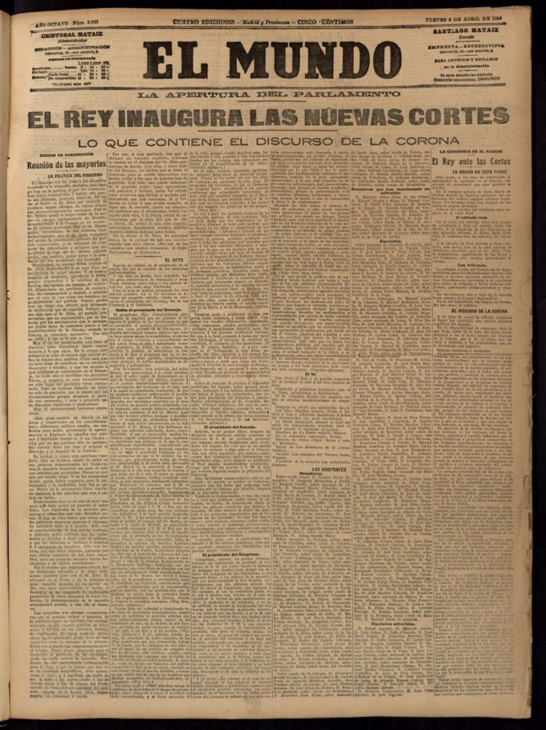 Miniatura de El Mundo del 2 de abril de 1914 (edición de provincias)