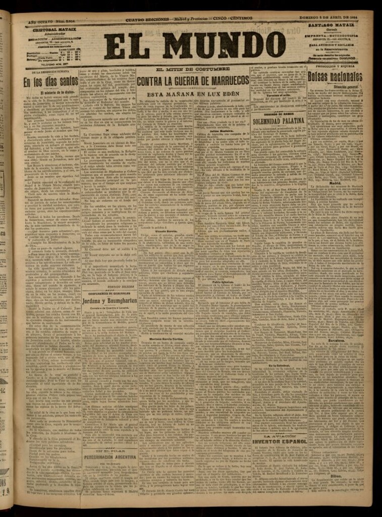 Miniatura de El Mundo del 5 de abril de 1914