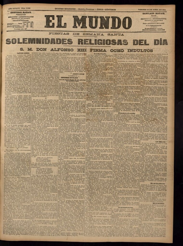 Miniatura de El Mundo del 10 de abril de 1914 (edición de provincias)